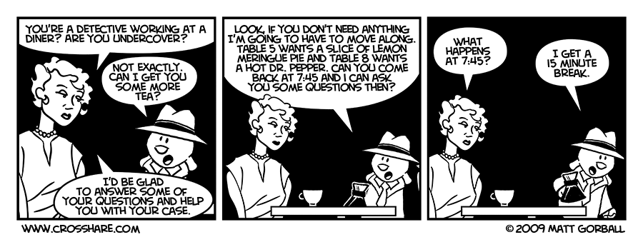 Detective Working at a Diner
